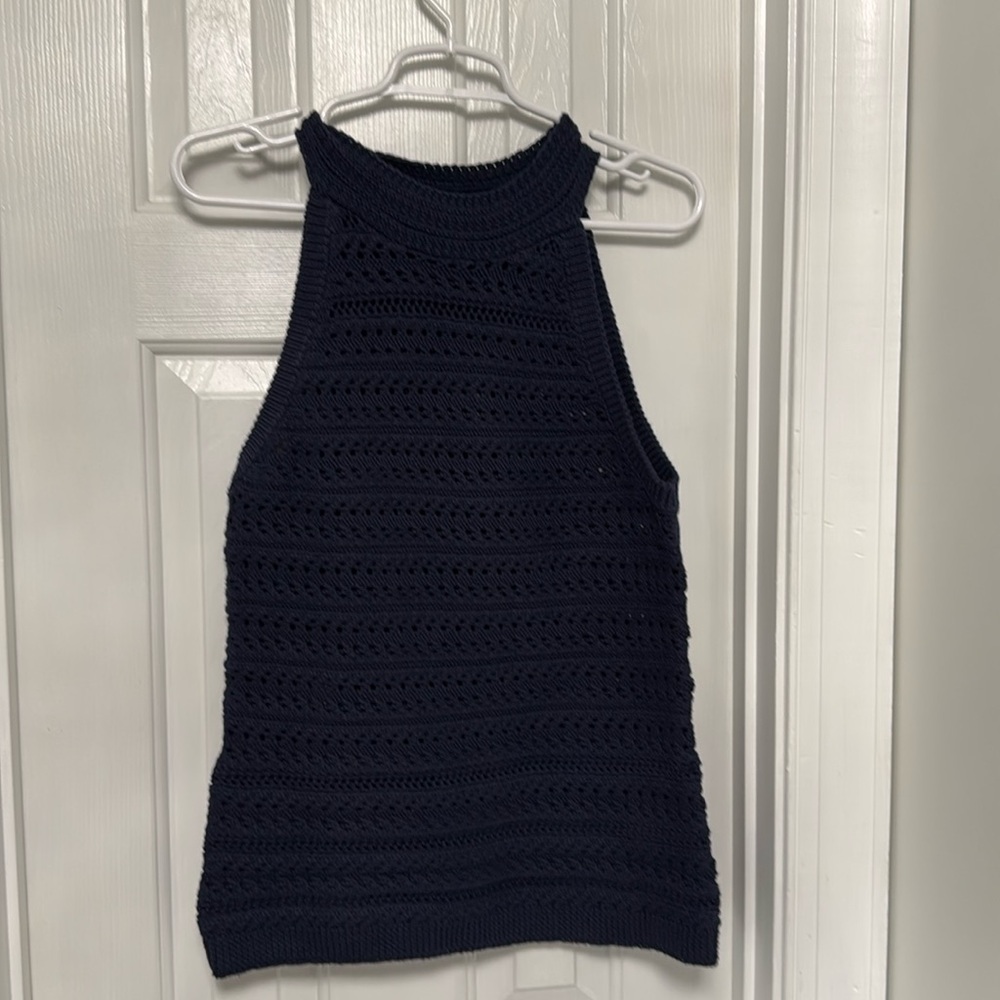 Navy Blue Sleeveless Cotton Sweater! New with Tags